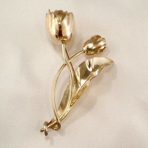 Flower Buds 925 Sterling Taxco Mexico Silver Brooch *